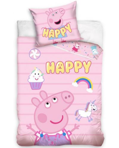 Детски спален комплект Sonne - Peppa Pig Happy, 2 части  - 1